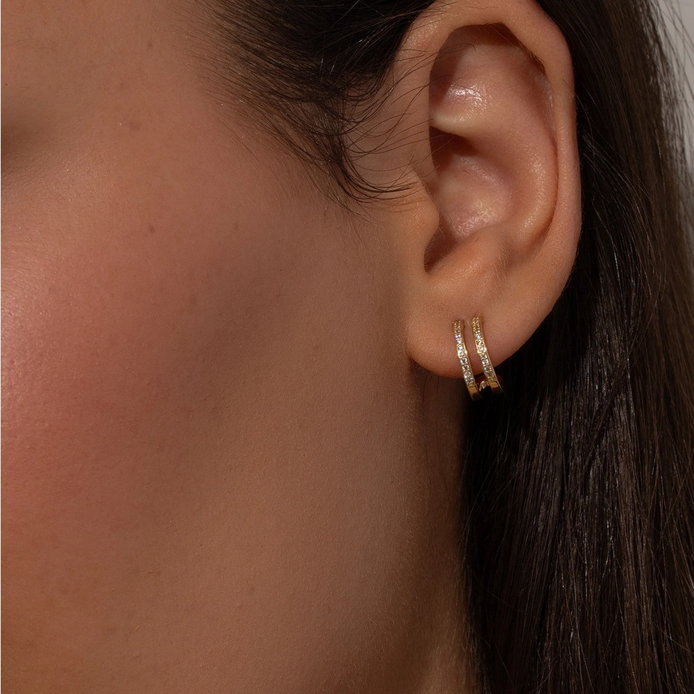 Uncommon James Whim Pavé Double Hoop Earrings